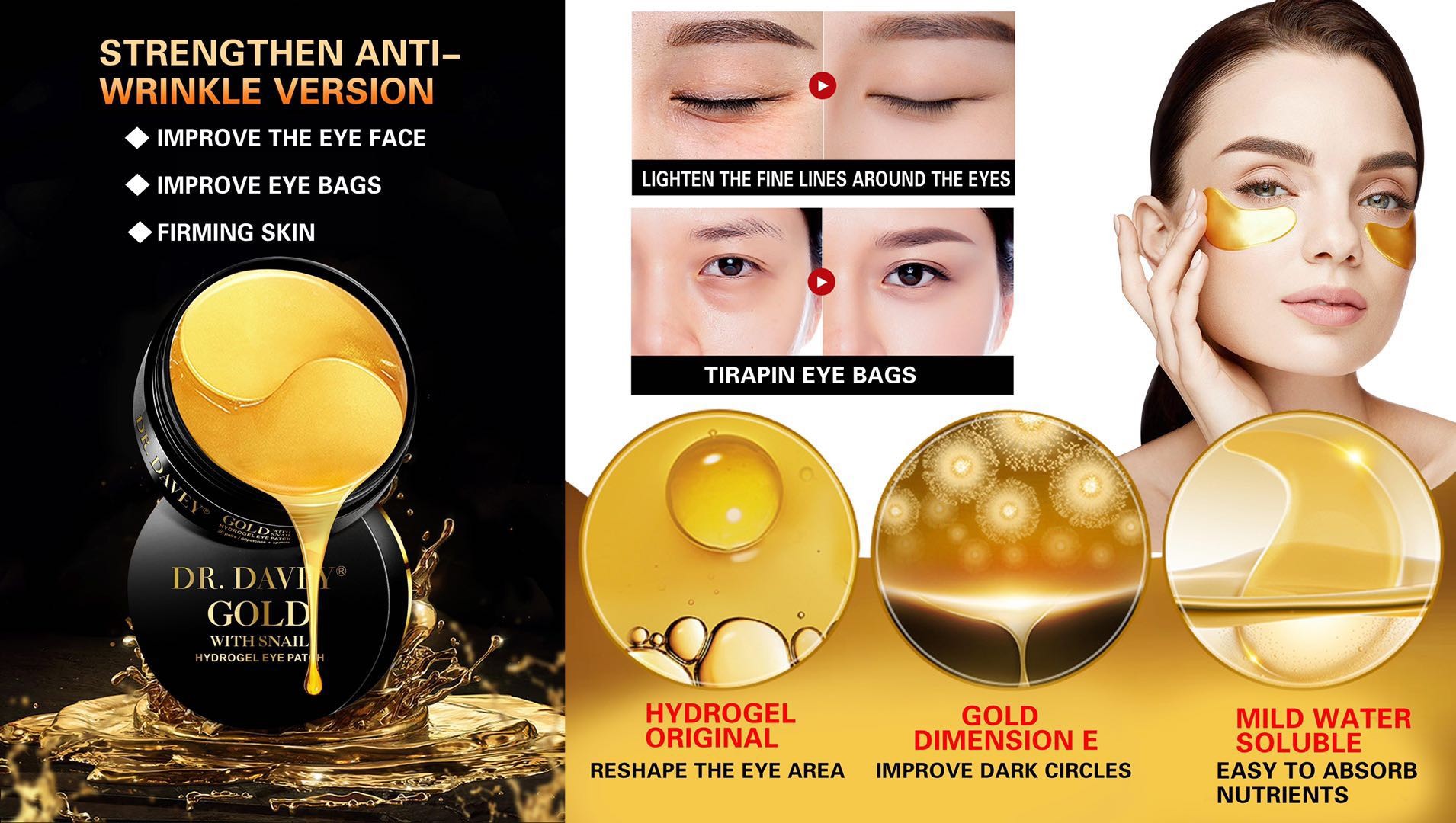 beauty care anti aging forehead hydrogel patch