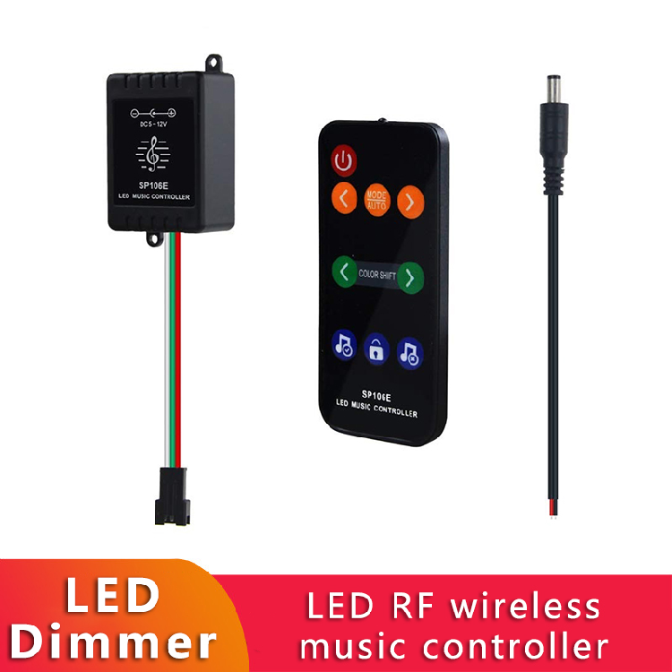600 Pixels Sp106e LED Music Controller Wireless Rf Remote Control