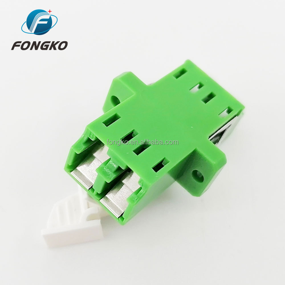 Duplex Single Mode Fiber Optic Adapter With Flange LC APC
