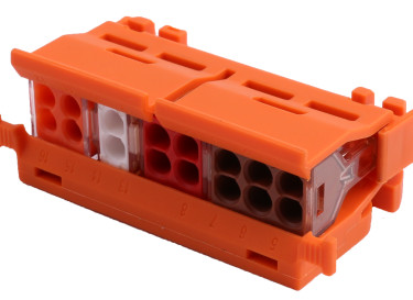 DIN35 Guide Rail Connector Carrier / Orange Strain Relief Plate Insulation flame