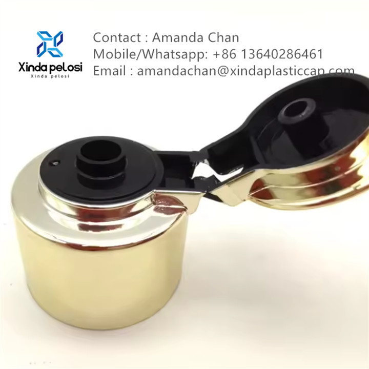 Aluminum Plastic Disc Flip Top Cap Gold Cap Plastic And Aluminum Cap on sale