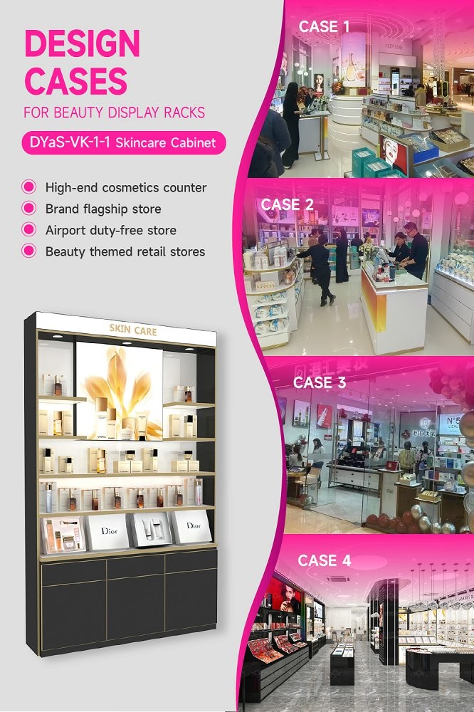 DYaS-VK-1-1 Skincare Display Cabinet with 60mm Light Box and Adjustable Brightness