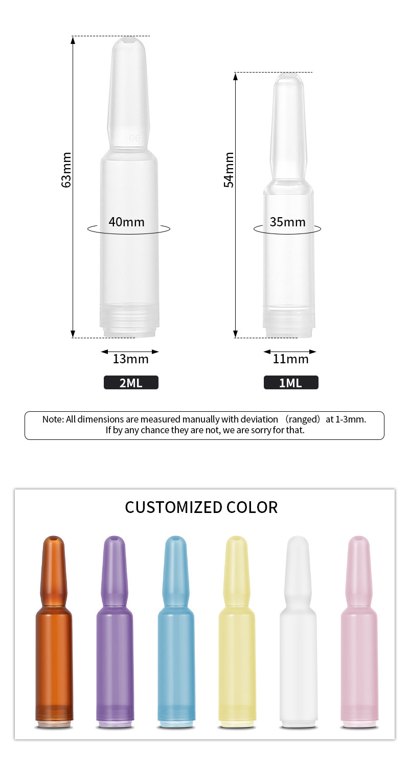 Cosmetic Small Plastic Eye Dropper Bottles 2ml Capacity 13mm Diameter