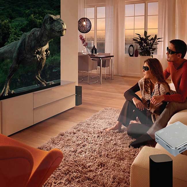 Bluetooth BT 4.2 LED DLP Projector For Home Theater Android 9.0