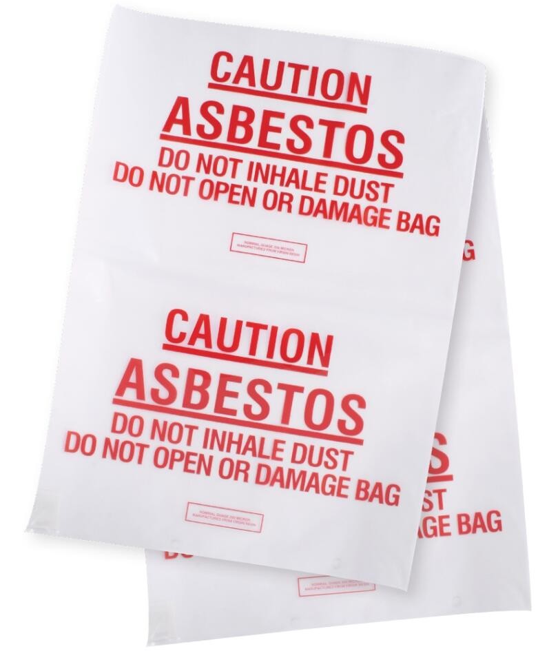 PE packing bag for Asbestos fibers, large size thicker LDPE asbestos remove bags, Large Asbestos Waste Removal Bags, pac