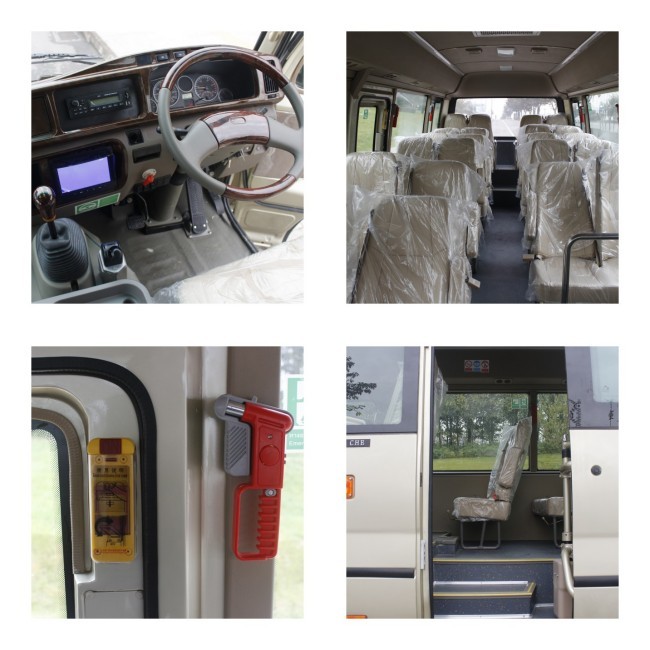 19 Seats Coaster Buses Small Passenger Bus 6m With Air Condition Diesel Engine