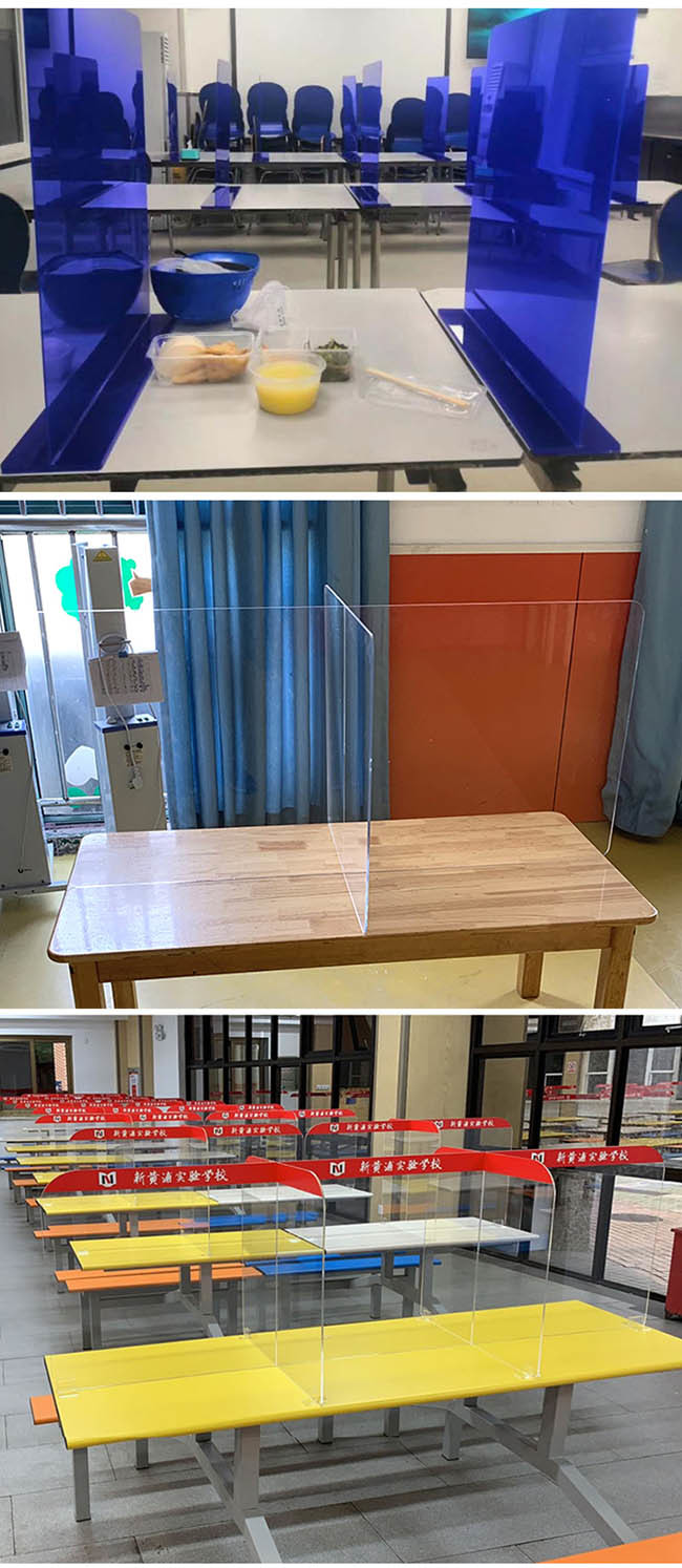 Transparent 20mm Polystyrene Desk Sneeze Guards