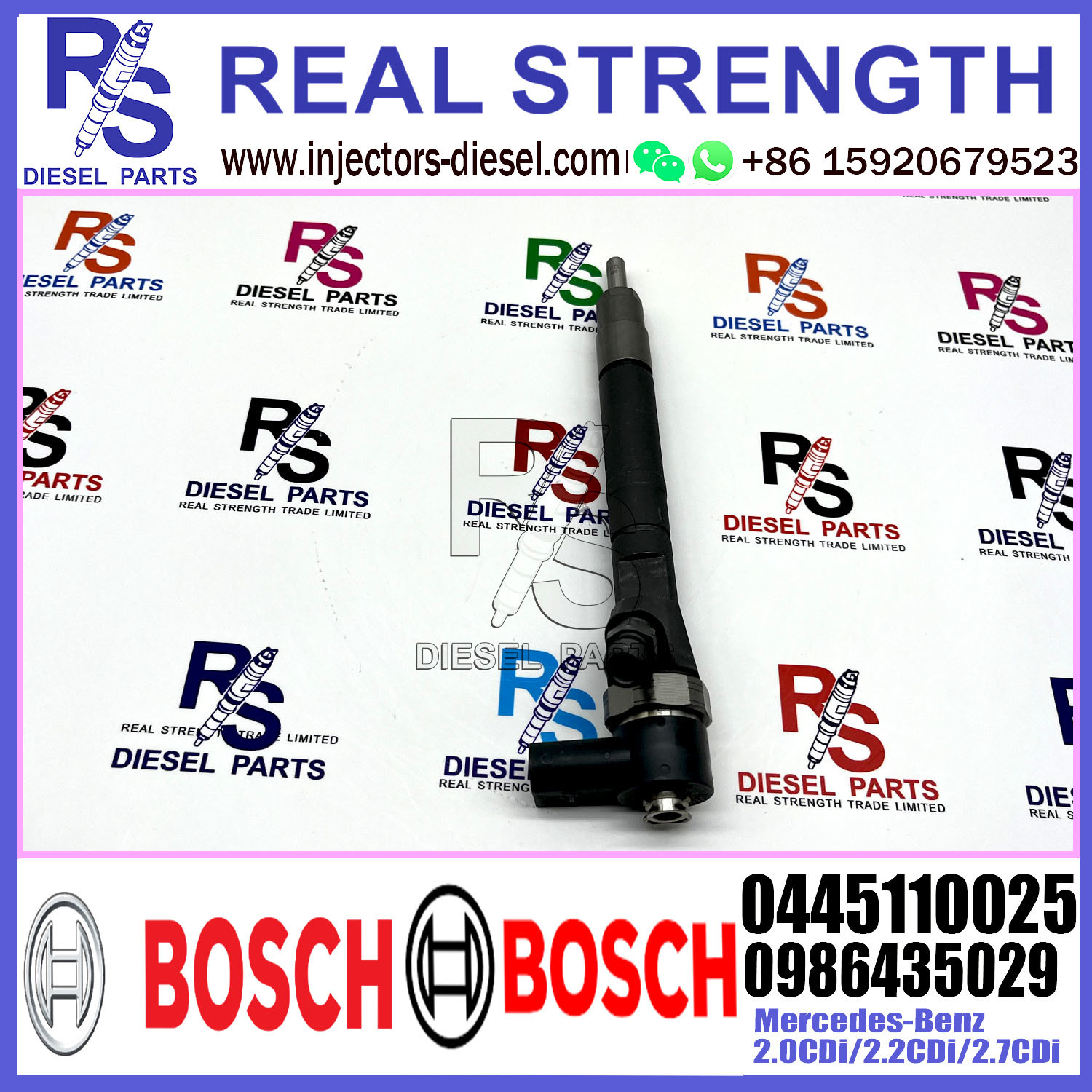 Diesel Fuel Common Rail Injector 0445110025 A611070068780 A611070068738 For Mercedes-Benz 2.0CDi/2.2CDi/2.7CDi Engine