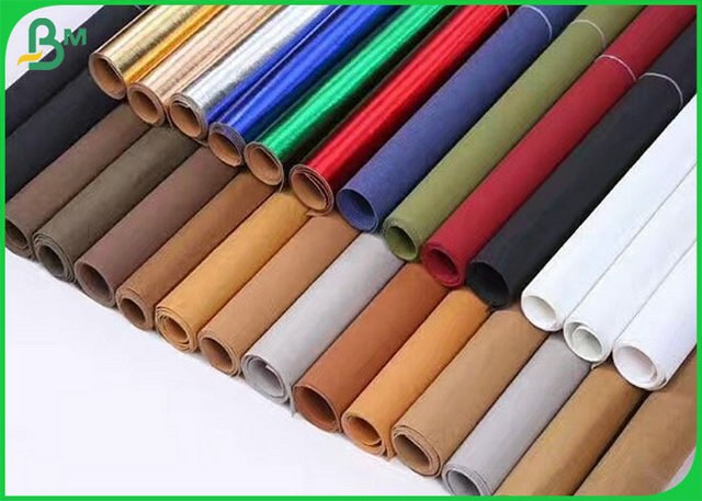 Different Color 0.55MM Washable Kraft Fabric Roll For Making Handbags