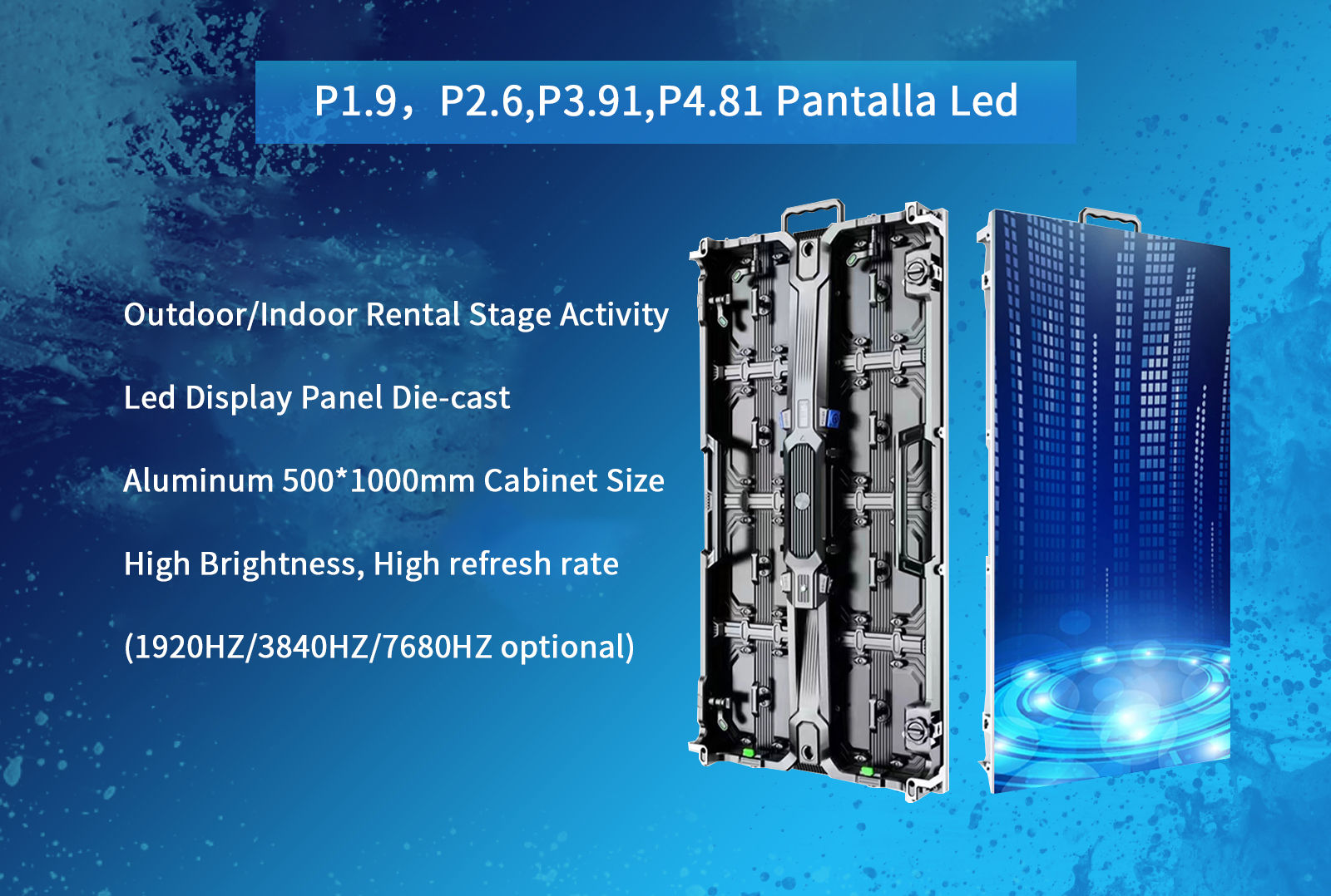 High Refresh Full Color Concert P3.91 P4.81 P2.9 P2.6 Stage Rental LED Display Video Wall Panel Size 500*500mm/500*1000mm