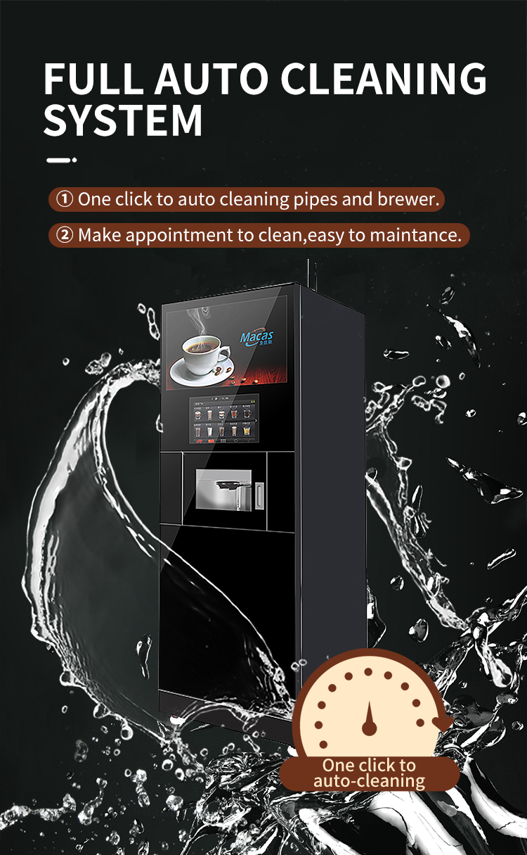 Self Serve Floor Standing Coffee Machine Internet 4G WIFI And RJ-45