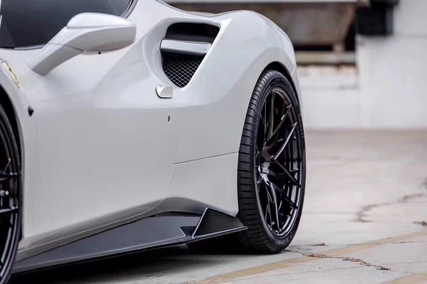 For Ferrari 488 Carbon Fiber Body Kit 488 Upgraded Vors Style Carbon Fiber Front Lip Diffuser Spoiler Body Kit