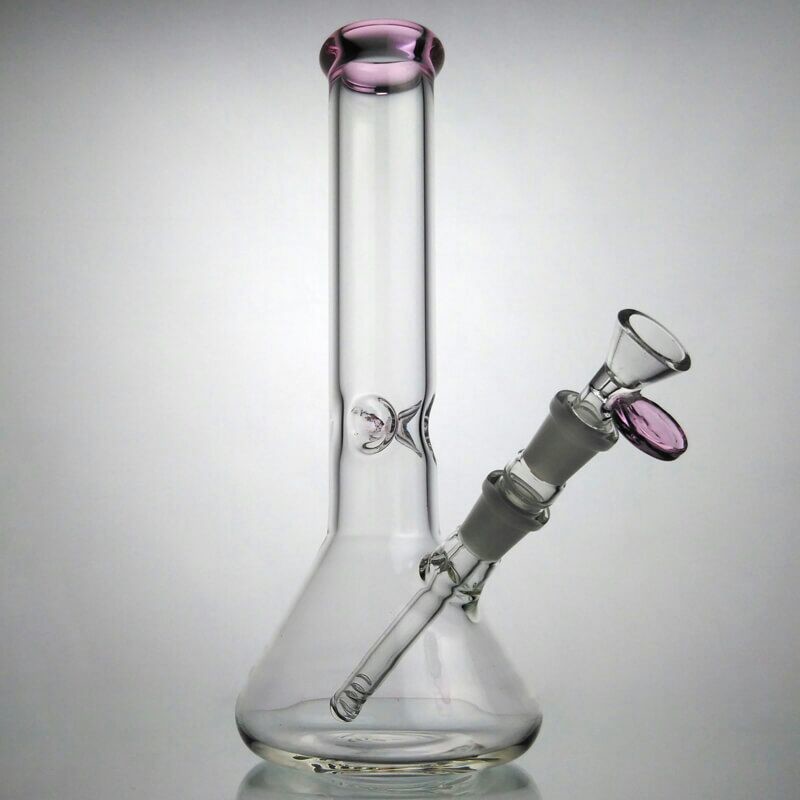 18 Inches Glass Water Pipes Recycler With Colorful Downstem And Bowl