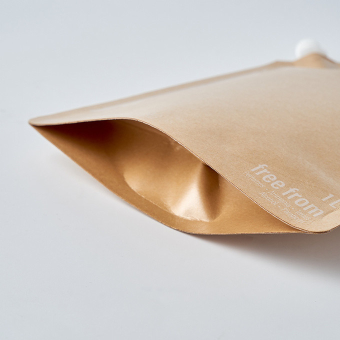Perfume Kraft Paper Custom Printed Stand Up Pouches Aluminum Foil Liquid Food Spout Pouch
