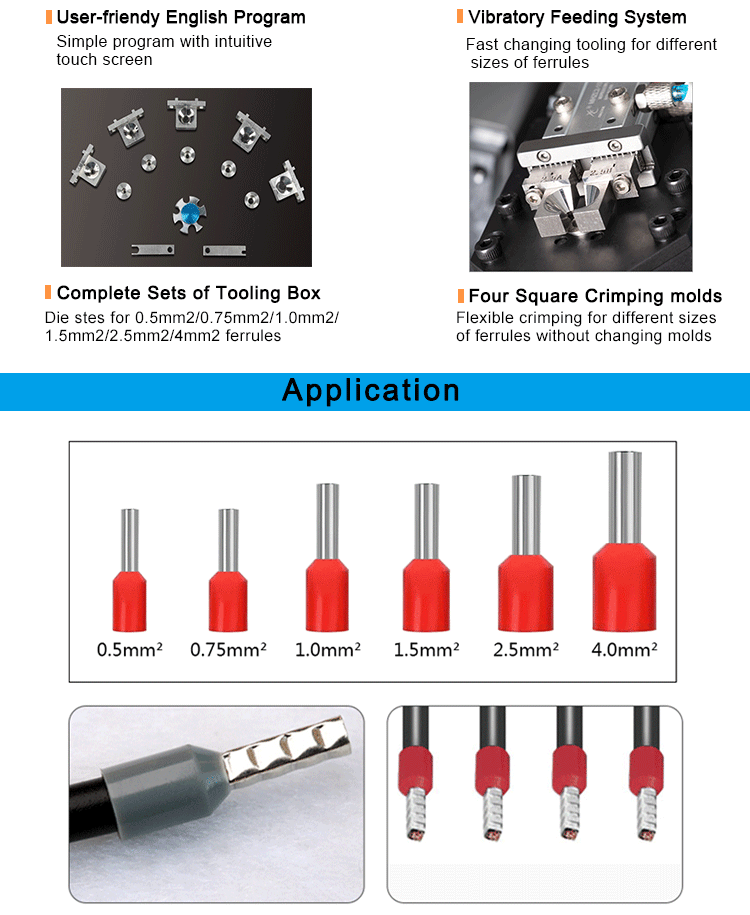 Suitable Terminal Tubular Terminal Pneumatic Crimping Machine for Round Cable Clamp