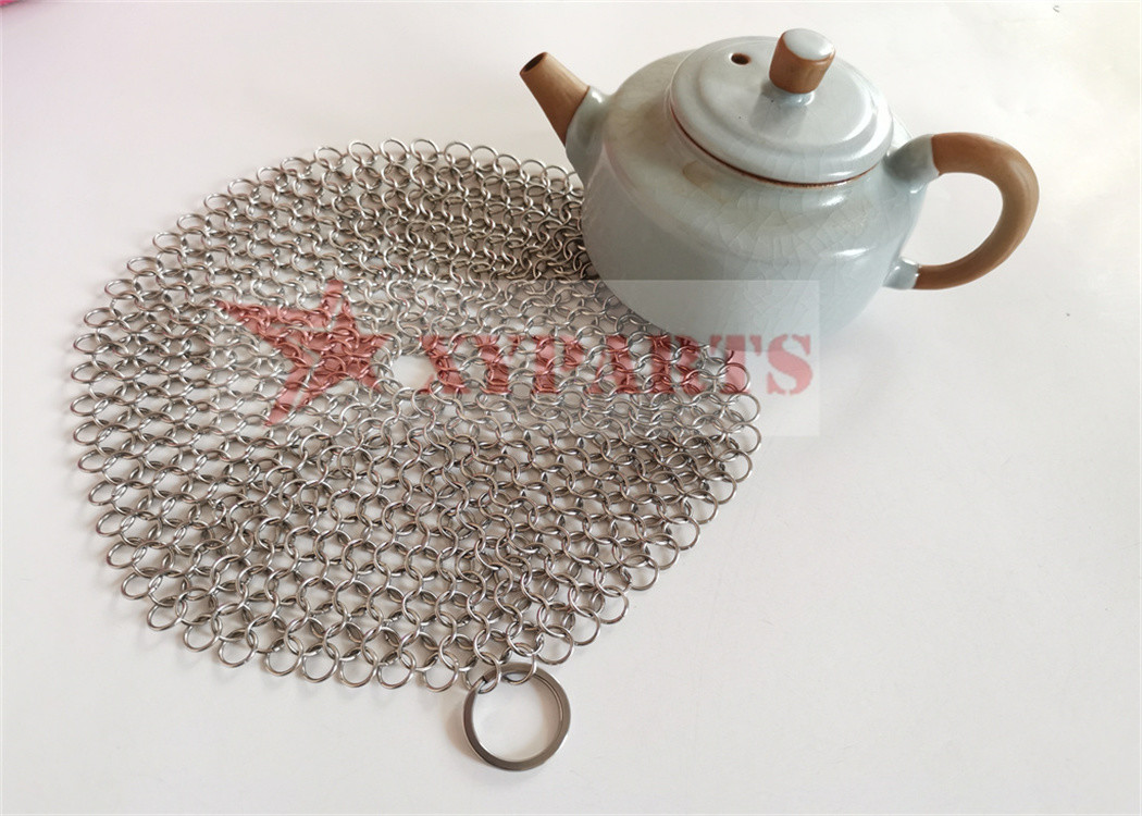 Small Ring 8 In Chainmail Scrubber Dishcloth Cookware