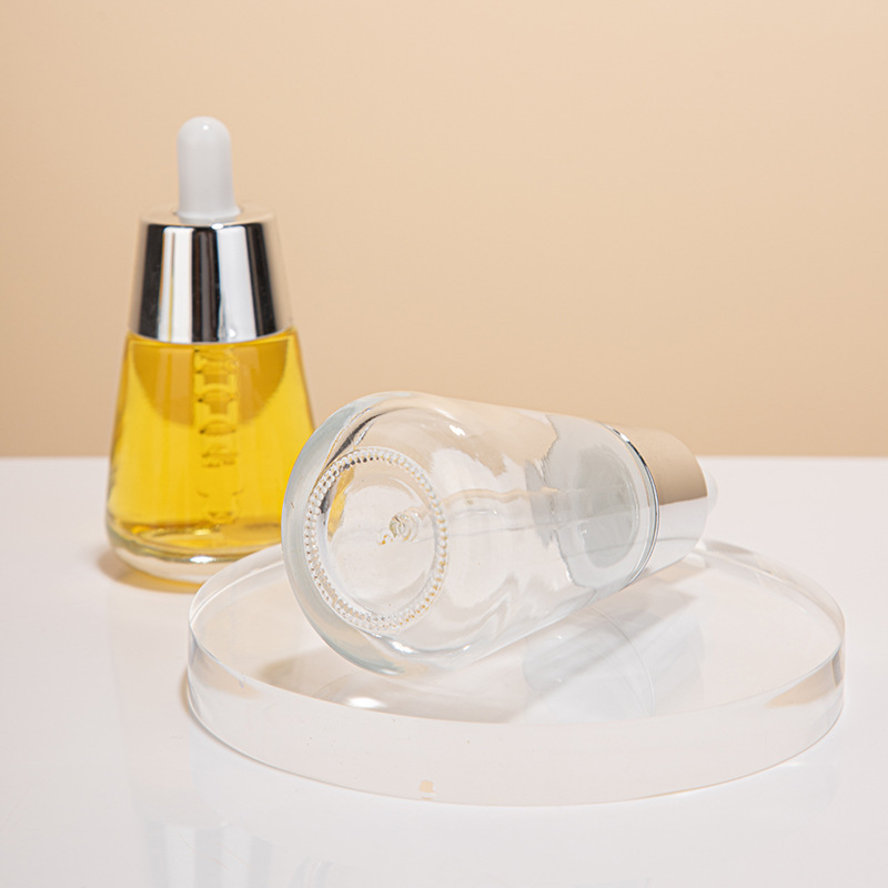 Industrial Cosmetic Elegant 30ml 50ml 1oz 2oz Green Empty Oil Serum Dropper Bottles with Box Customize Unique Cone Shape