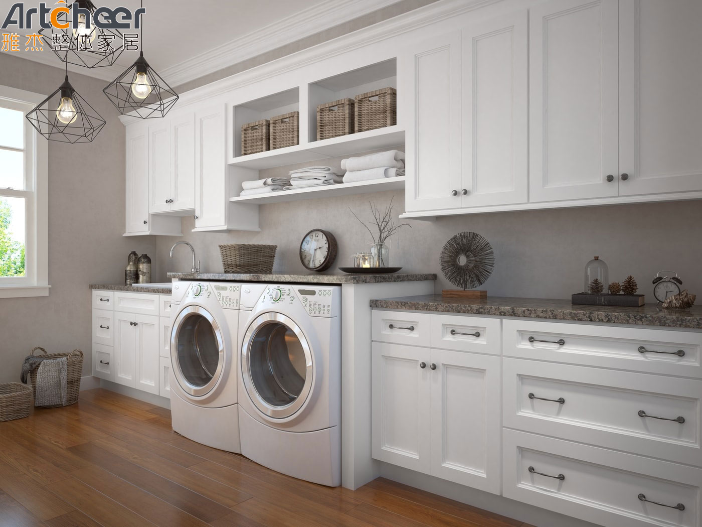 Customized Size Shaker Style Kitchen Cabinetry with Solid Wood from Vietnam