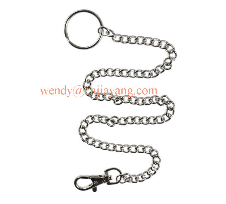 Jiayang Silver Iron Split Key Chain Ring W/ 25mm Chain And Screw