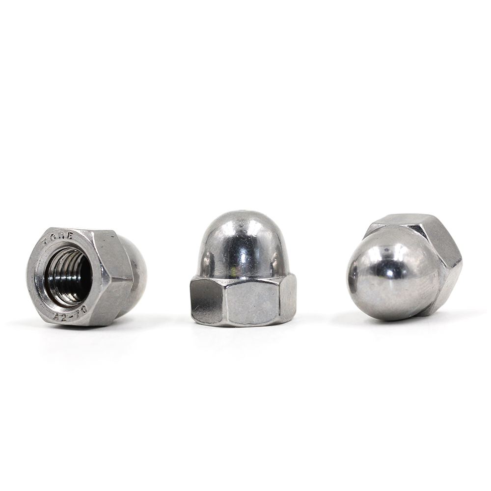 Imperial Measurement System Stainless Steel 304 Hex Cap Nuts with Nickel Plating