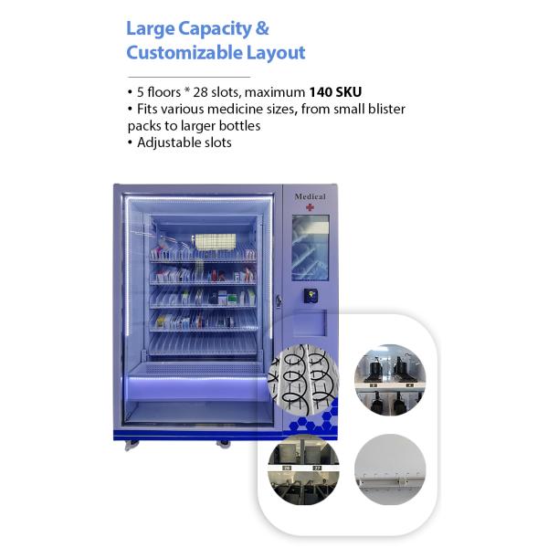 24/7 Pharmacy Vending Machine With Age Verification For OTC Prescription Medicines In Clinic Hospital