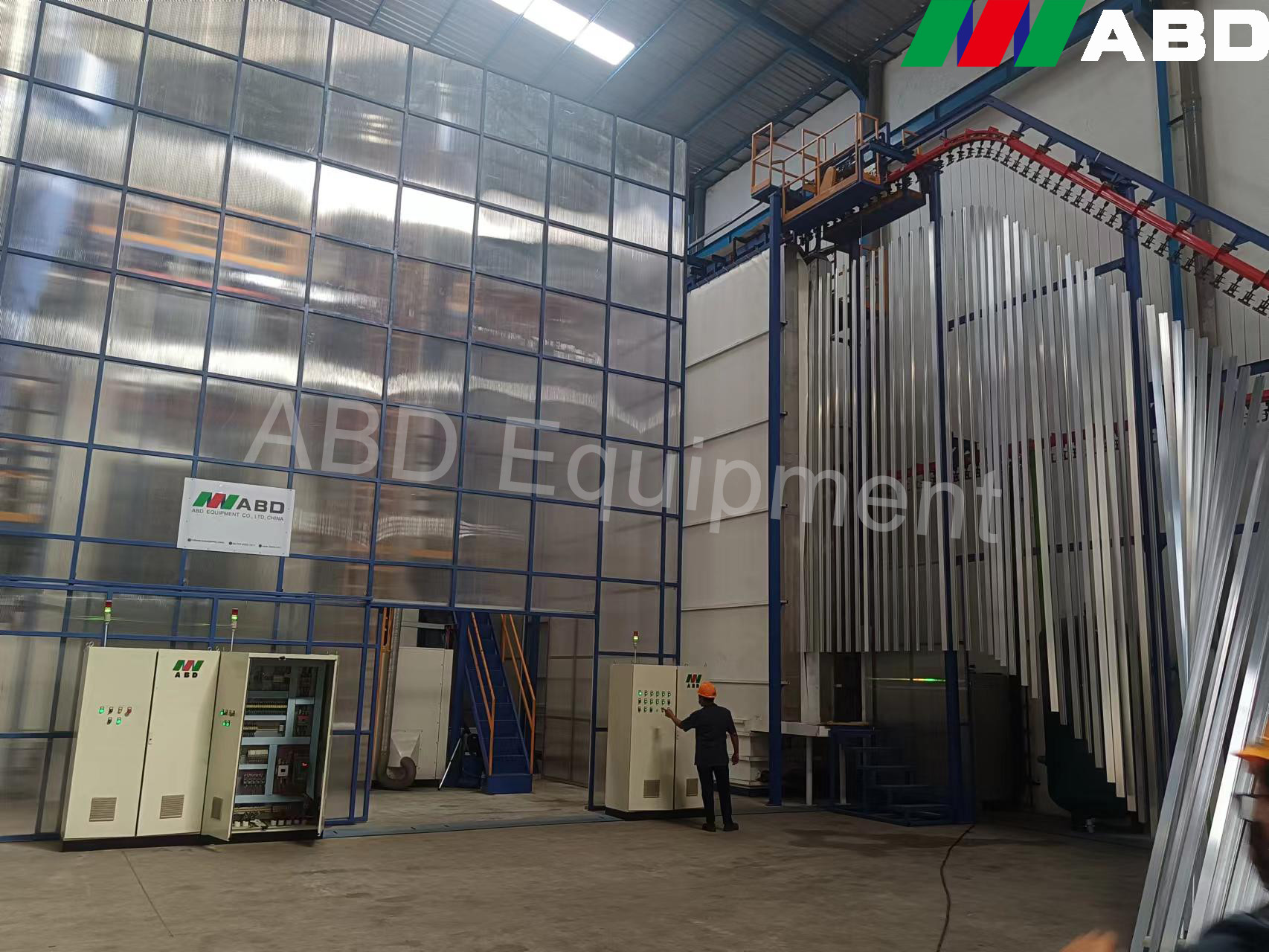 Fully Automated Powder Coating Paint Plant 380V 220V Metal Powder Coating Line