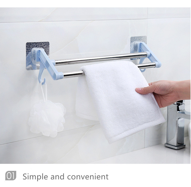 Perforation - Free Bathroom Towel Rack Stainless Steel Wall Mounted Towel Holder