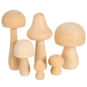 Buy cheap Peg 3cm Natural Unfinished Wooden Mushroom Toys 2.55 In Children Graffiti product