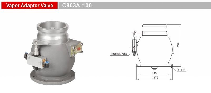 4&quot; API Vapor Adaptor Valve C803A for Diesel Tank Truck Trailers