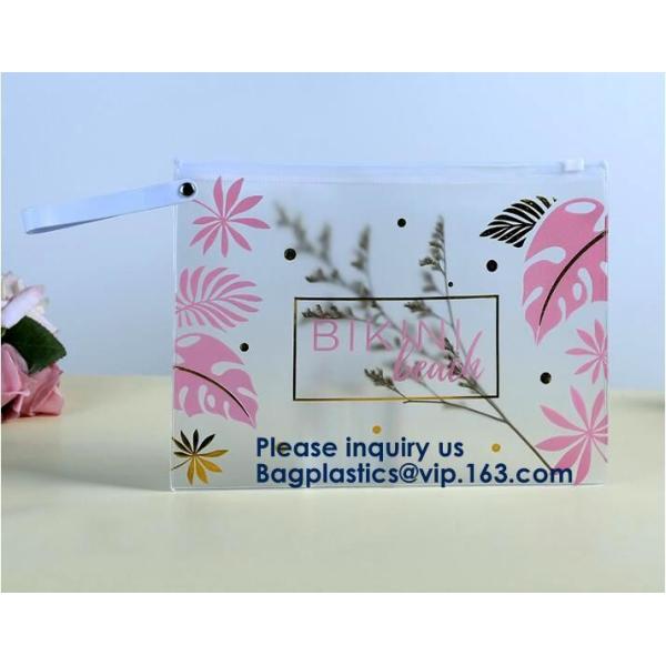 Logo Printed Slider Zipper Clear Pvc Bag For Package Vinyl Transparent Pvc Bag Cosmetic Packing,Zipper Closure Design