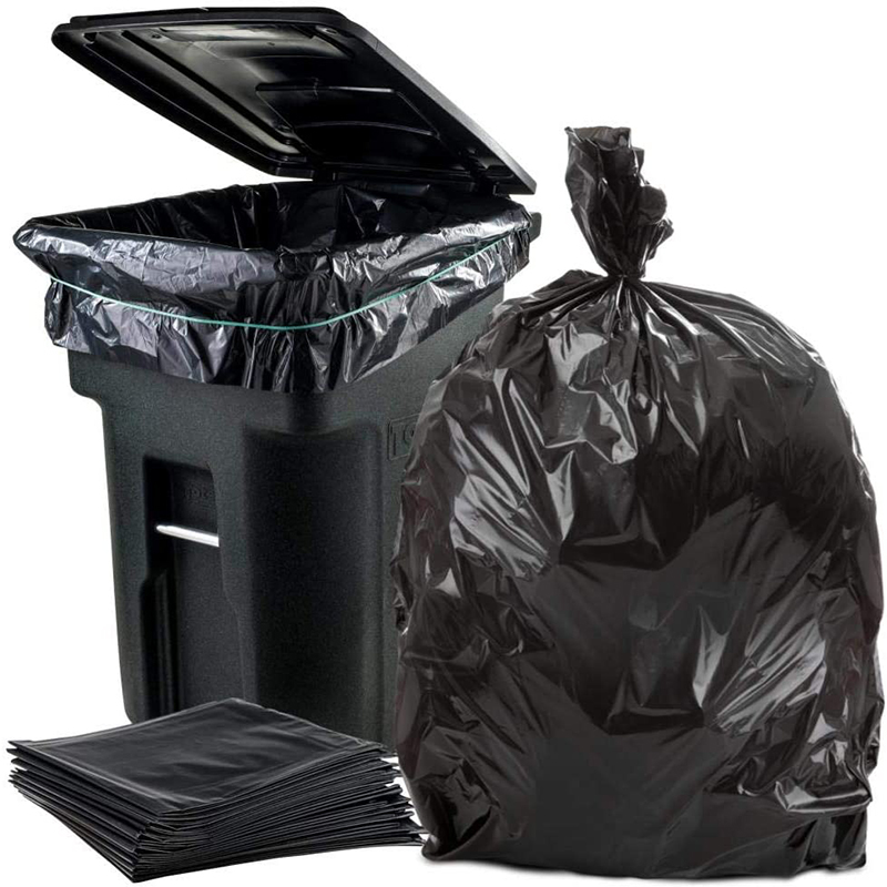 Strong and Durable Large Black Trash Bags for Construction Sites Yard Waste Commercial