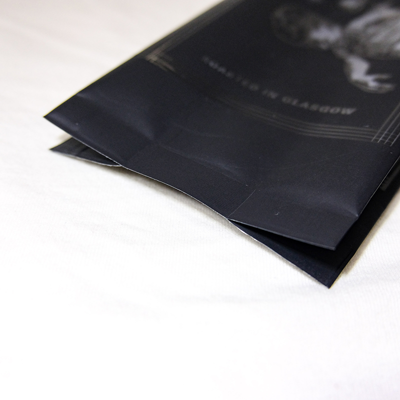 250g Black Side Gusset Foil Coffee Bag With Valve And Tin Tie