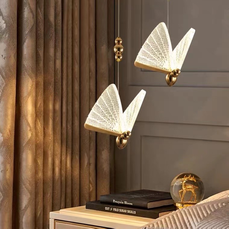 LED Lamp Hotel Lobby Villa Staircase Custom Luxury Butterfly Bar Chandelier