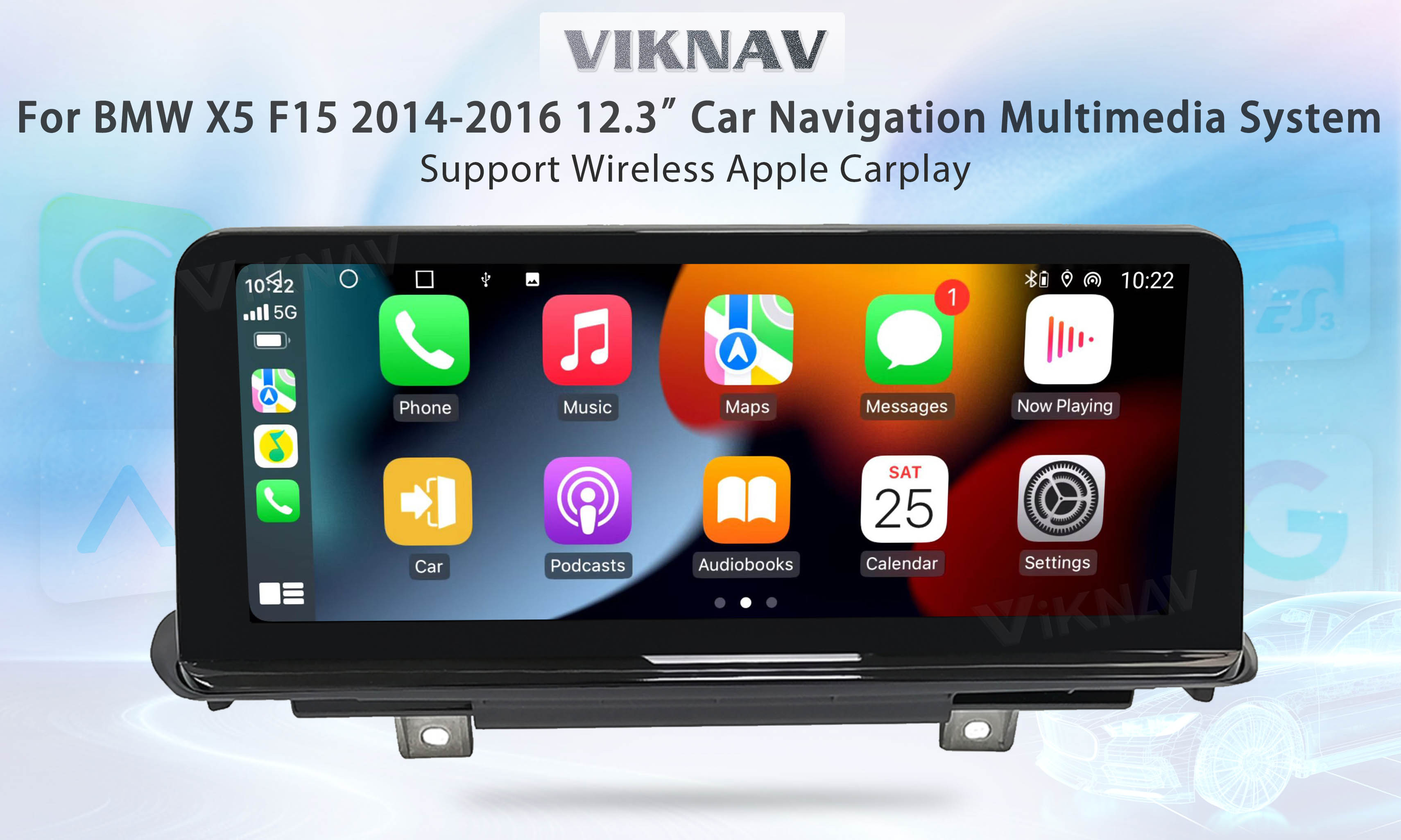 Viknav Car Radio 12.3 inch For BMW X5 F15 2014 2015 2016 GPS Navigation Multimedia Carplayer NBT System Head Unit 128GB