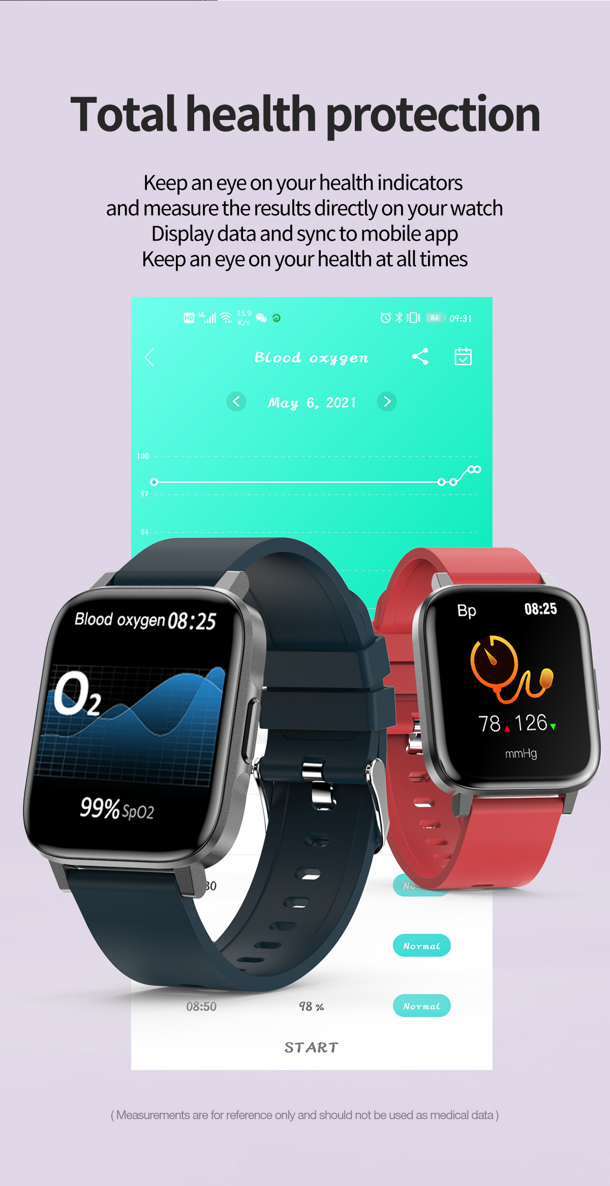 HL60 Smart Watch IPS Large Screen IP68 1.7Inch HD Accurate Blood Oxygen