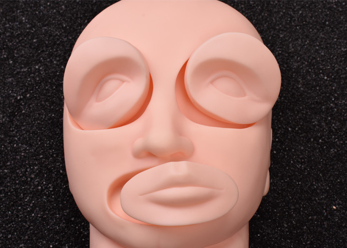 Silicon 3D Practice Tattoo Makeup Mannequin Head Eyes And Lips Inserted Rubber Tattoo Practice Skin