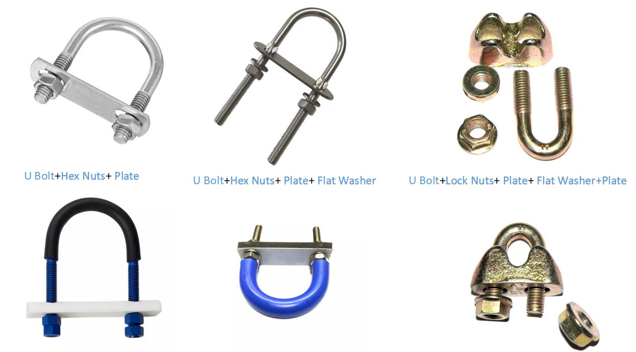 Stainless Steel Square U Bolts and Nuts M3-M72 3/16''- 4'' for Heavy-Duty Applications