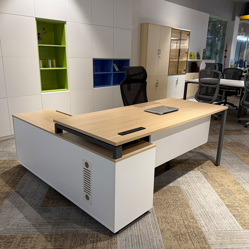 Modern Executive Office Furniture Sets Executive L Shaped Desk With Drawers