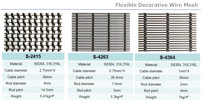  SS304 Decorative Metal Mesh Screen Divider