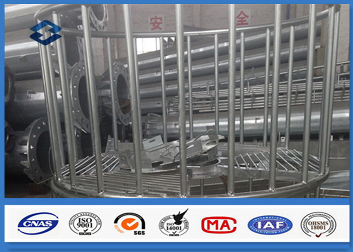 10 - 40 m Electric cell phone tower Steel Monopole mast Slip Joint Connection