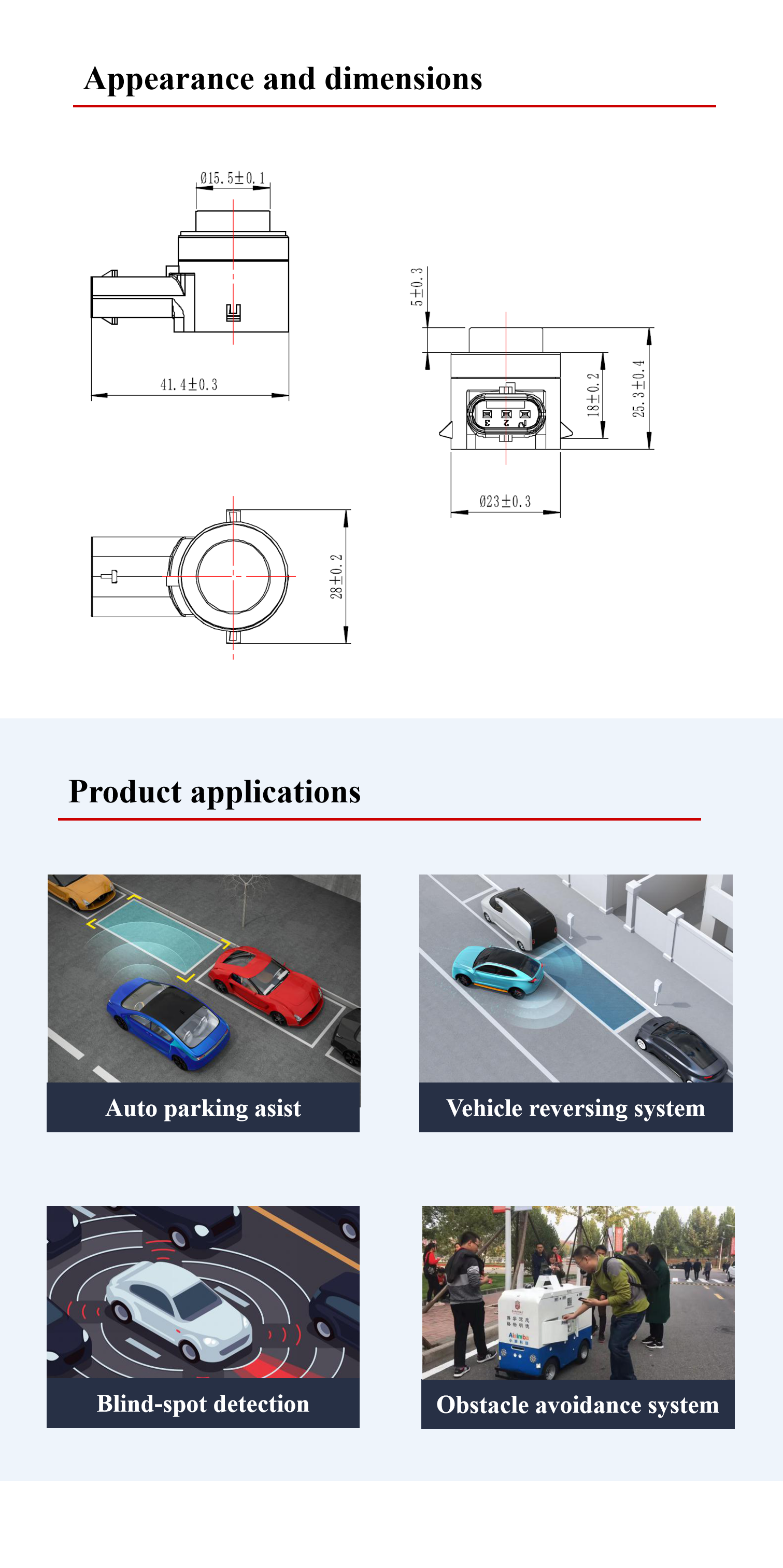 Piezoelectric Lidar Sensor Module Automotive Distance Measuring Sensor Module
