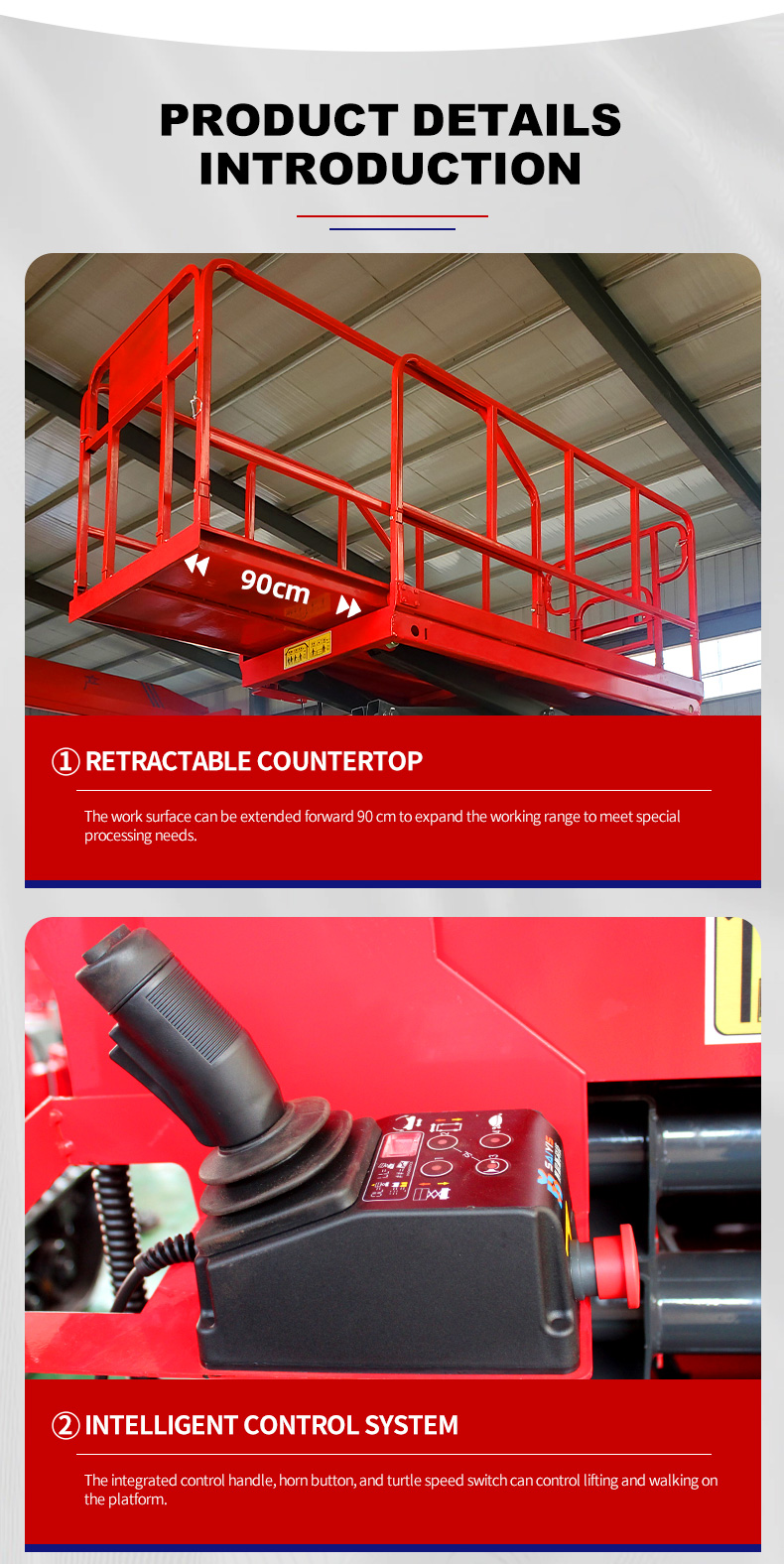 Smooth Lifting 10m Scissor Lift Platform with Self-Propelled Mobile Mode in Shandong