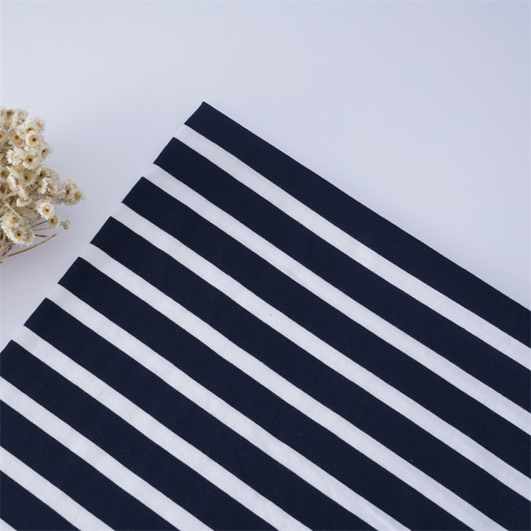 Durable Comfortable Natural And Simple Striped Material Fabric For T-Shirt