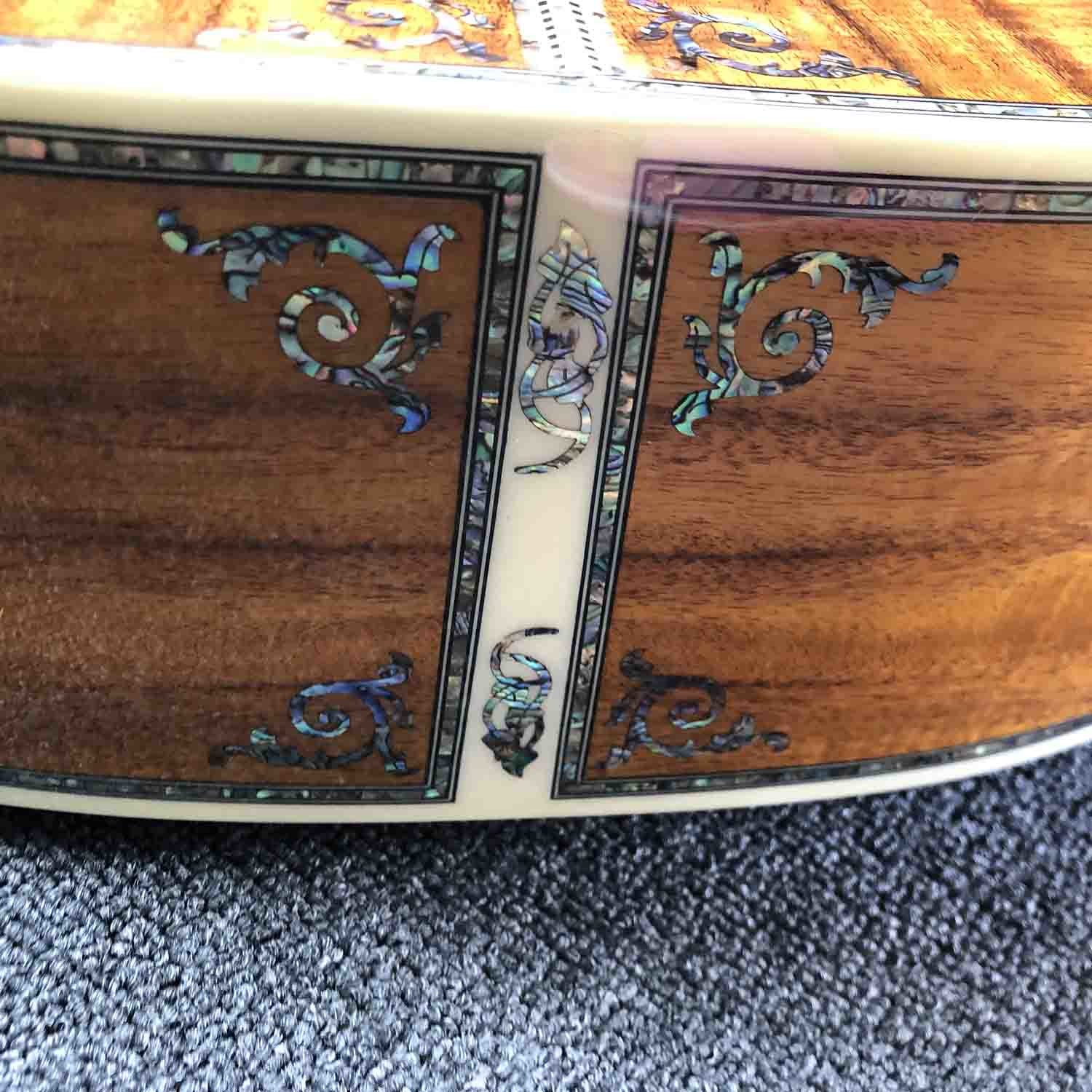 Custom 12 Strings Solid KOA Wood Top Guitar Ebony Fingerboard Real Abalone Shell Binding and Inlay Acoustic Electric Gui