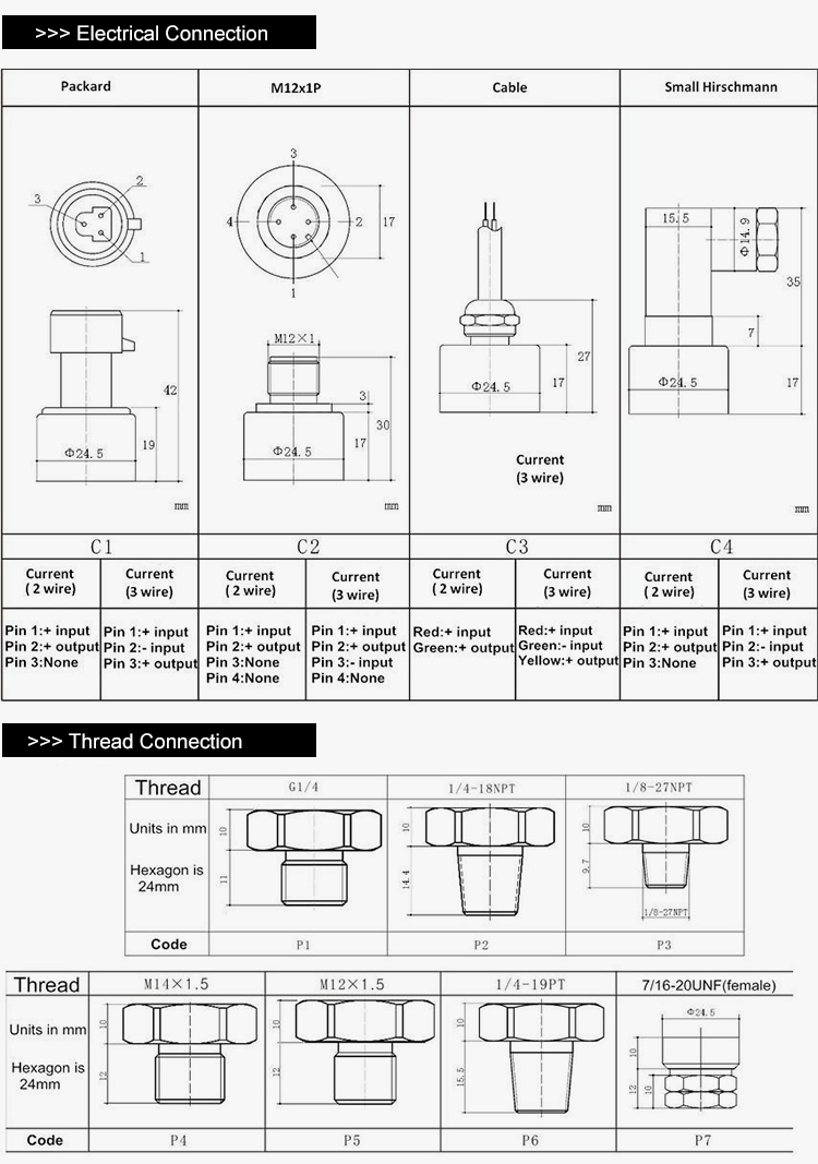 Compact Air Pressure Transmitter 4-20mA For Liquid Gas Steam