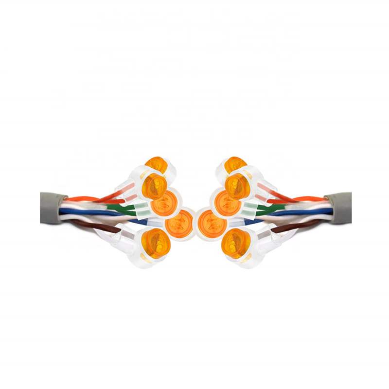 Telephone Wire K2 Butt Splice Connector Waterproof Orange Clear Button