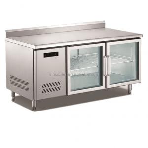 Buy cheap Restaurant Kitchen Stainless Steel Working Table Glass Door Counter Top Refrigerator Undercounter Freezer product