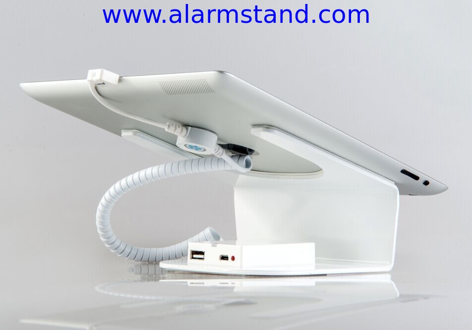 COMER tablet metal display stands with security alarm system for digital retail shops