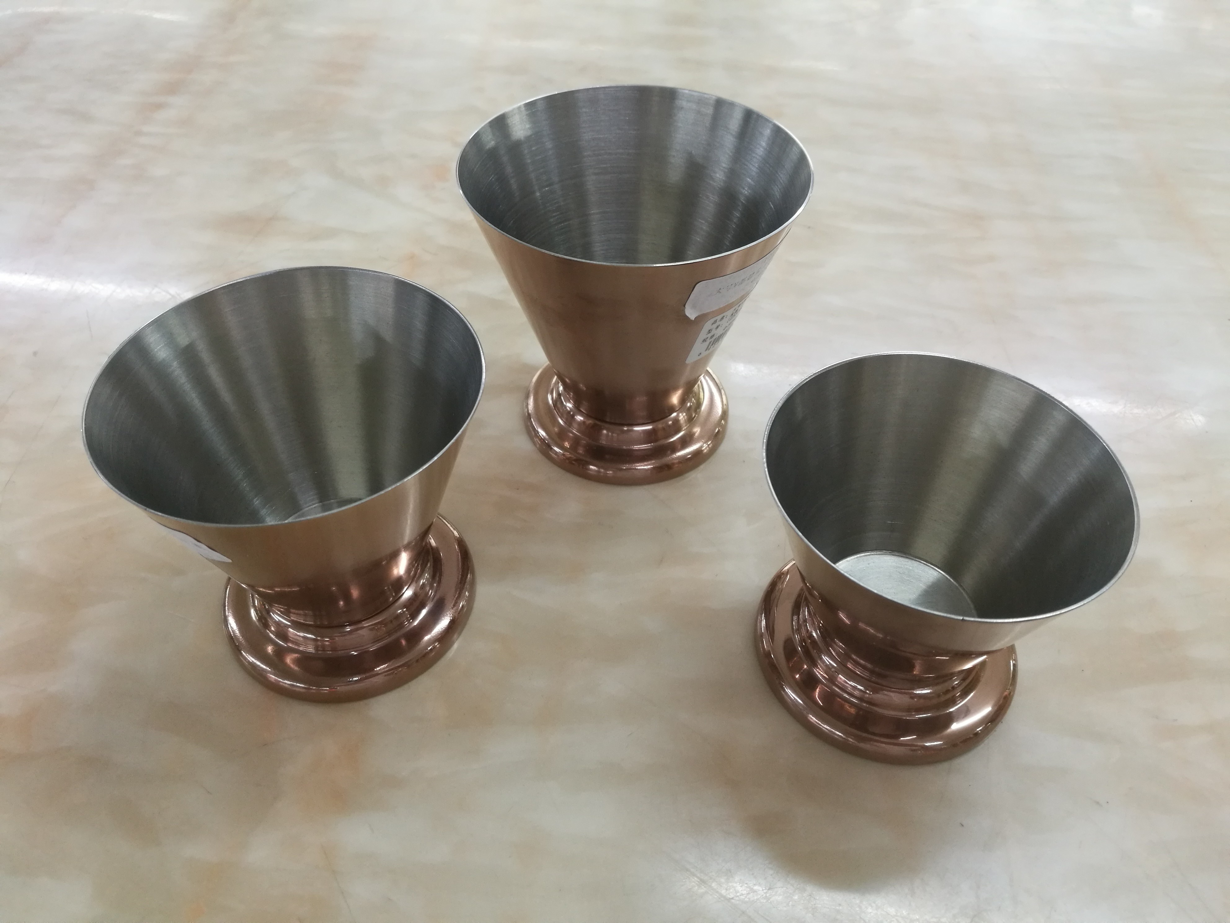 Rose - gold Color Stainless Steel Chips Cup / Silver French Fries Bucket Snack Food Container