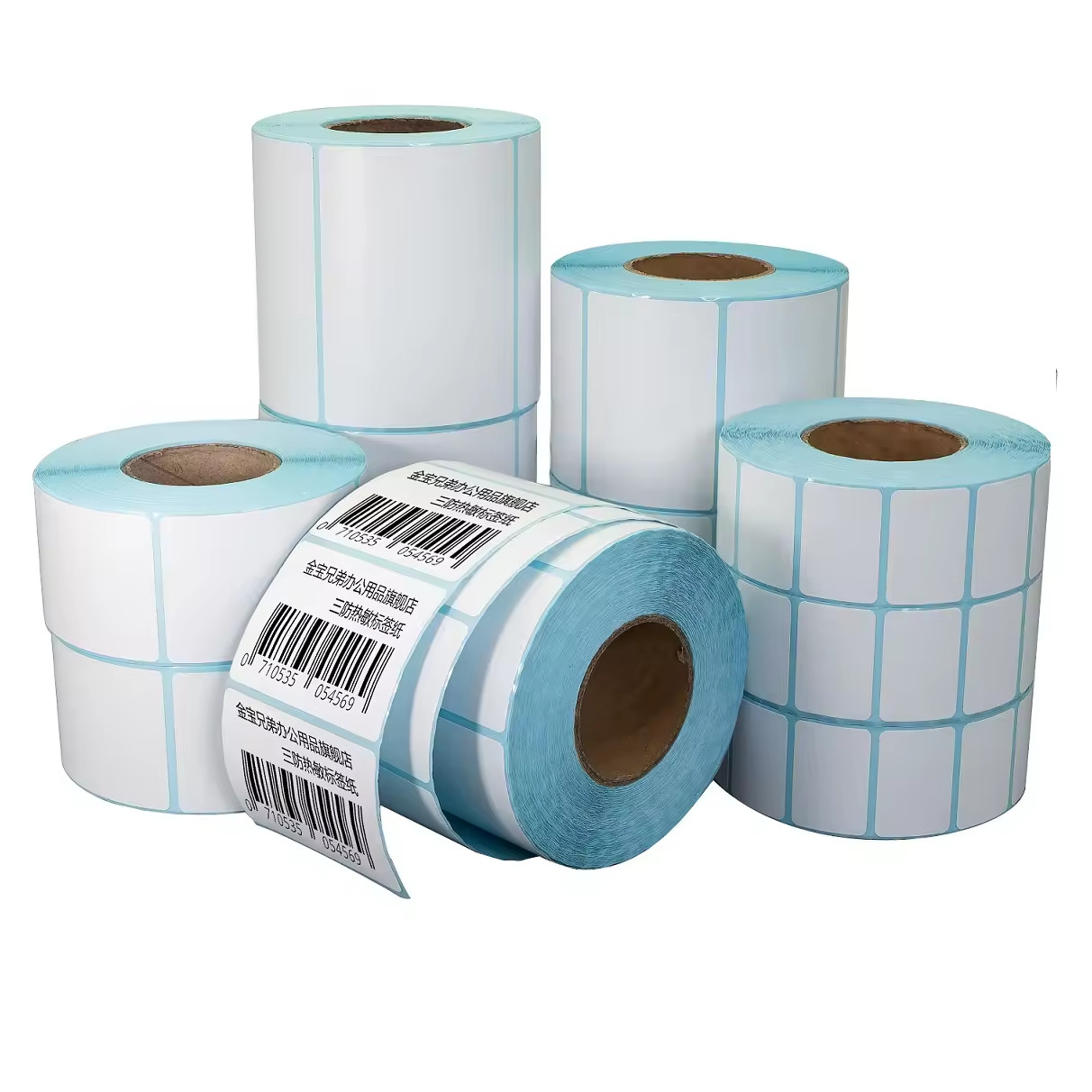 0.071mm Thermal Label Roll Thermal Sensitive Labelss for Barcode Printing